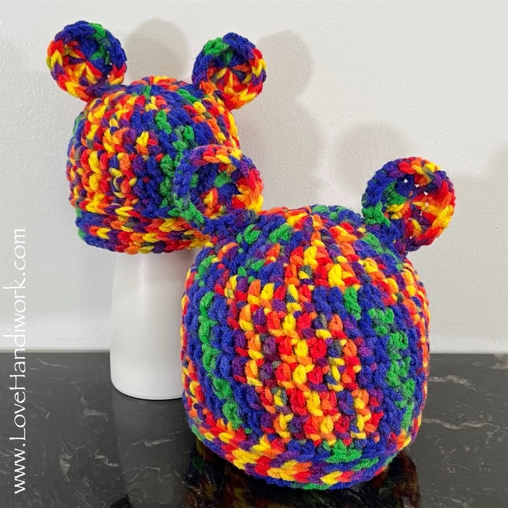 NEW Rainbow Baby Bear Beanies: • Rainbow - Montana
